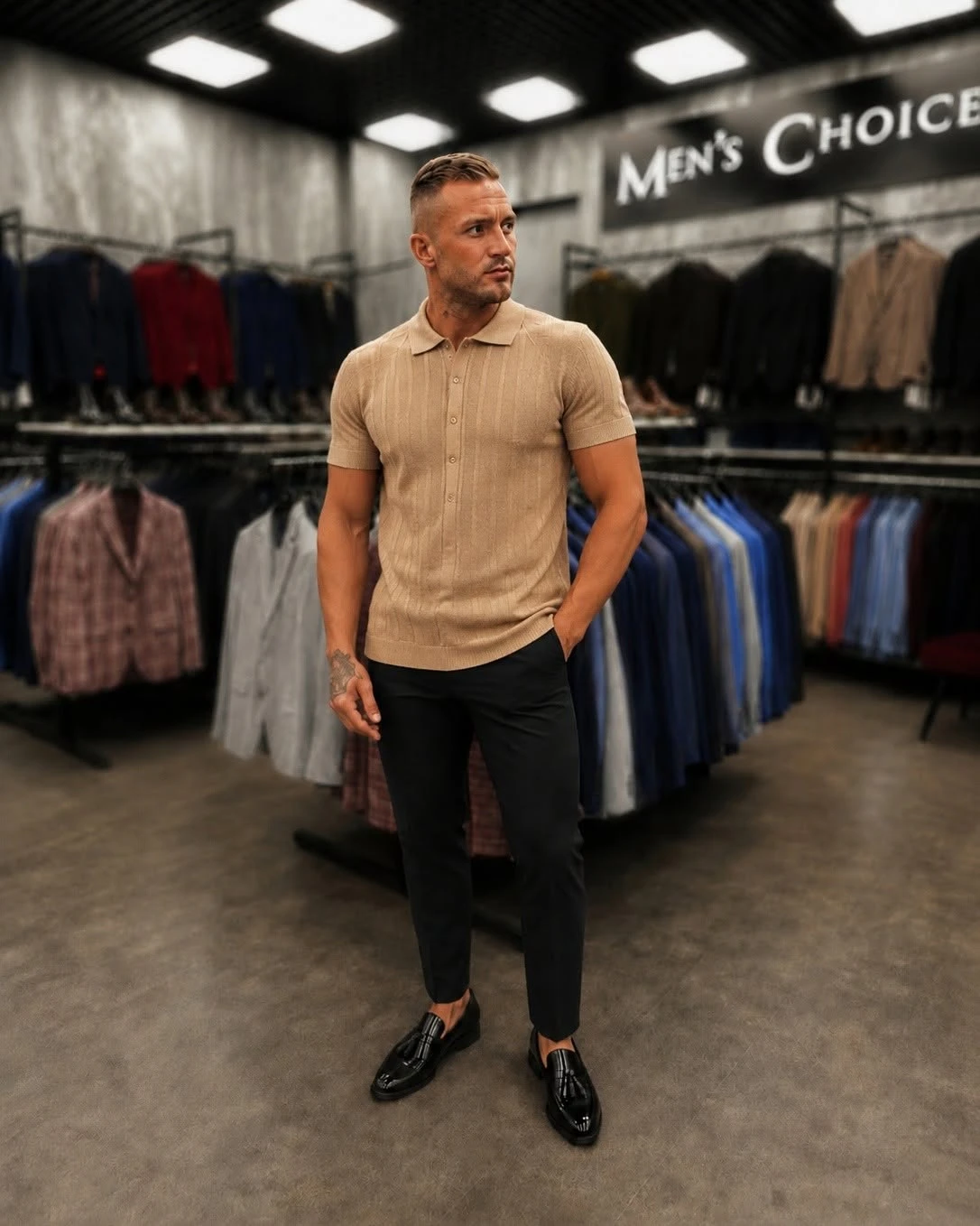 Men’s Choice polo — Smėlio atspalvis